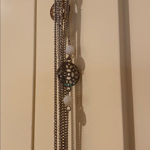 Long multi strand necklace